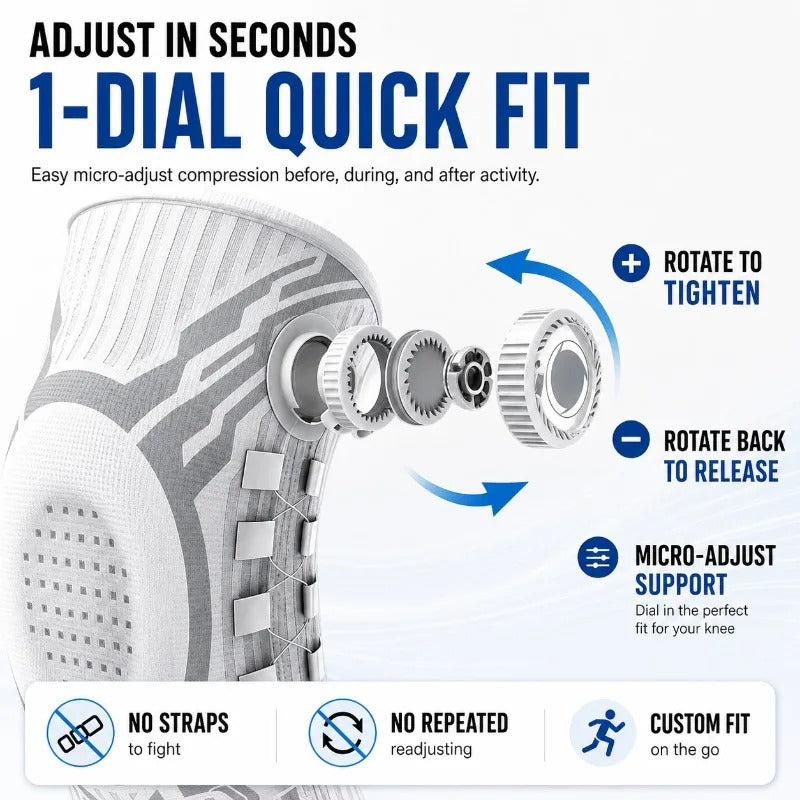 Close-up of the dial on the Magic Knee Brace