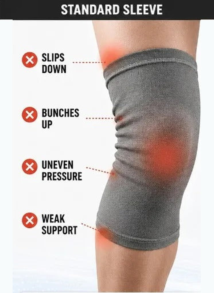 Regular knit knee sleeve that slips down and bunches up