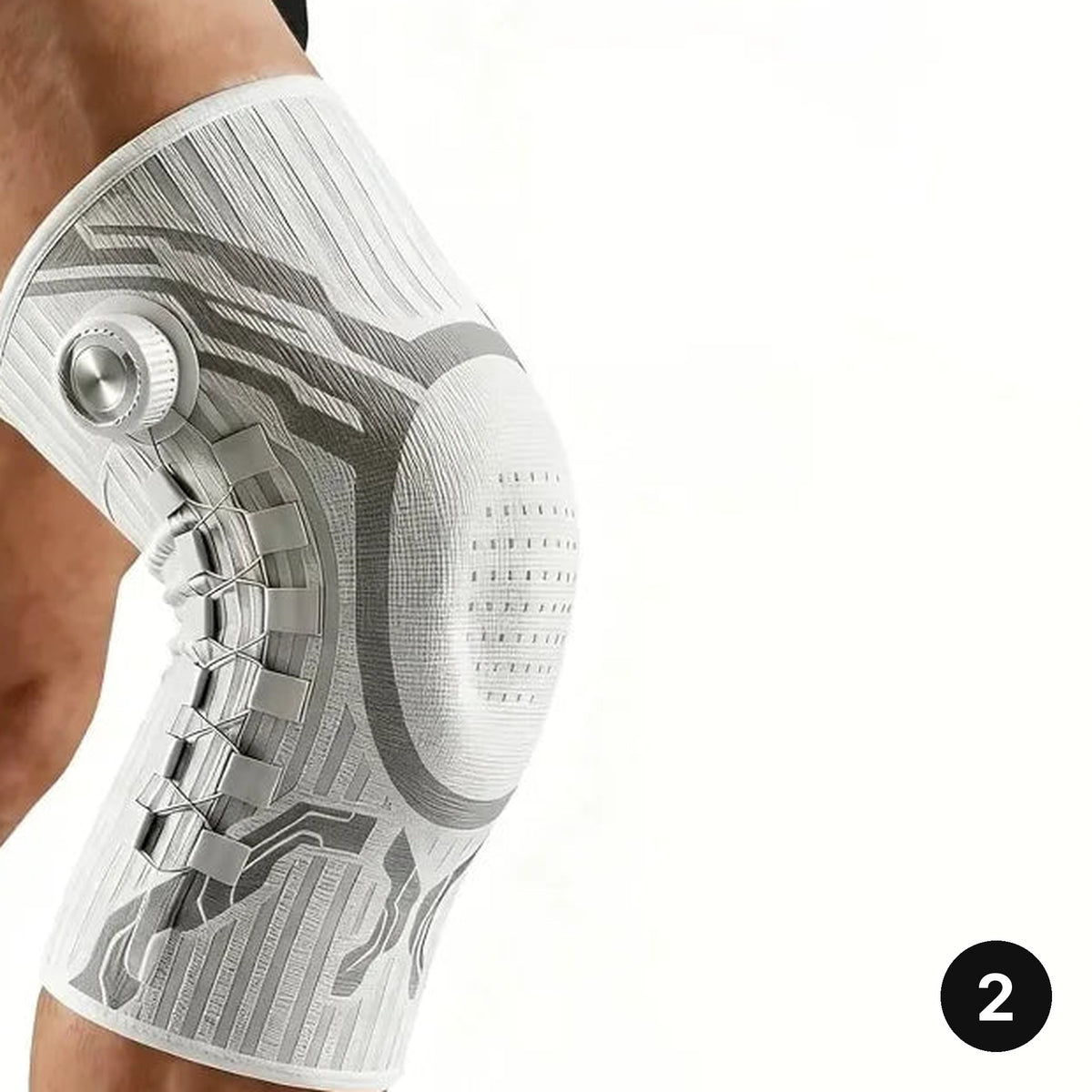 Step 2: slide the brace on with the dial on the outside